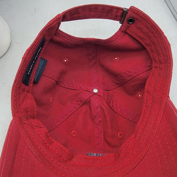 Tommy Hilfiger Embroidered Ardin Hat Cap Red Casual Adjustable Lightweight - Picture 7 of 11